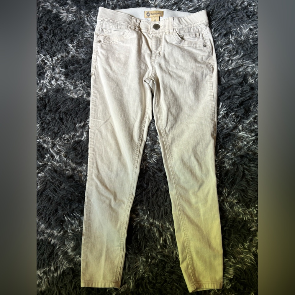 Democracy "Ab" Technology Skinny Jeans Women's 6 New Tan Stretch Waist